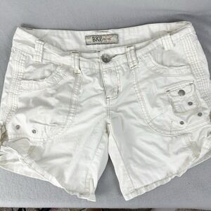 BKE Buckle Sabrina Women's Size 27 Off White Cotton Shorts Cut Off 6" Inseam